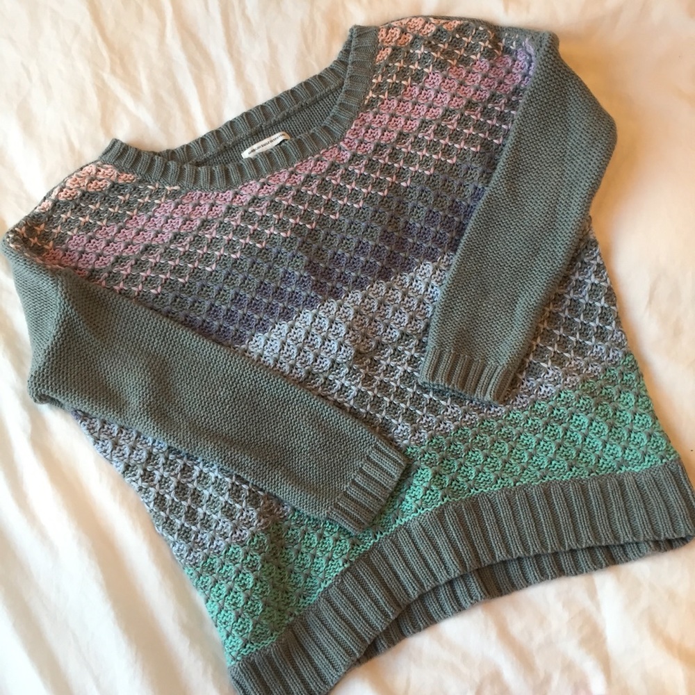 American Eagle Pastel Striped Sweater
